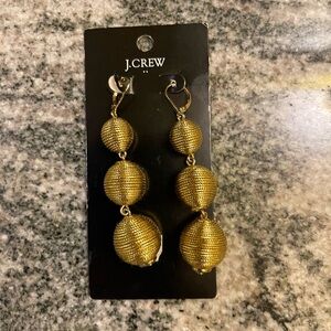 J. Crew Triple Ball Gold Earrings
